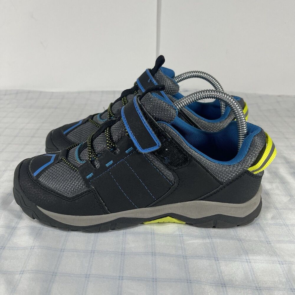 Ozark Trail Boys Hiking Shoes Size 5 US Grey Black Blue Strap Sneakers Outdoor